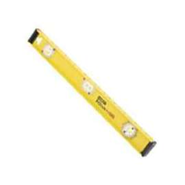 STANLEY 42-328 I-Beam Level, 48 in L, 3-Vial, 2-Hang Hole, Non-Magnetic, Aluminum, Black/Yellow