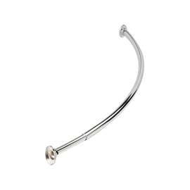 Simple Spaces SD-CSR-CH Shower Curtain Rod, 13-1/2 lb, 52 to 72 in L Adjustable, 1 in Dia Rod, Steel, Chrome