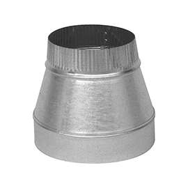 Imperial GV0808-A Short Duct Reducer, 6 in L, 30 Gauge, Galvanized Steel