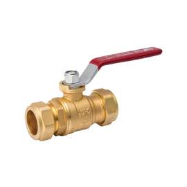 B & K 107-023NL Ball Valve, 1/2 in Connection, Compression, 200 psi Pressure, Manual Actuator, Brass Body
