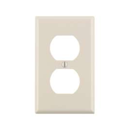 Leviton 78003 Receptacle Wallplate, 4-1/2 in L, 2-3/4 in W, 1 -Gang, Thermoset, Light Almond, Smooth