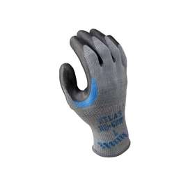 ATLAS 330S-07.RT Ergonomic Work Gloves, S, Reinforced Crotch Thumb, Knit Wrist Cuff, Natural Rubber Coating, Black/Gray
