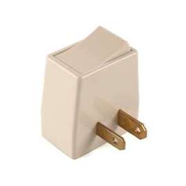 Eaton Cooper Wiring BP4404V Plug In Switch, 2 -Pole, 15 A, 120 V, 1 -Outlet, Ivory