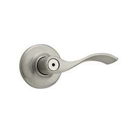 Kwikset 93001-882 Privacy Lever, 4-7/32 in L Lever, Steel, Satin Nickel