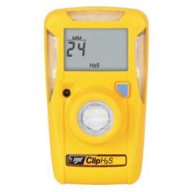 Clip Single-Gas Detector, Hydrogen Sulfide, Surecell, 10-15 ppm Alarm Setting