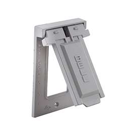 HUBBELL 5103-0 Cover, 4-9/16 in L, 2-13/16 in W, Aluminum, Gray, Powder-Coated