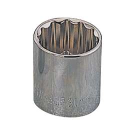 Vulcan MT6529457 Drive Socket, 14 mm Socket, 1/2 in Drive, 12-Point, Chrome Vanadium Steel, Chrome