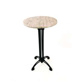 Topalit Tables, Round, 24" dia x 44"h, Washington Pine Top, Black Iron Base/Legs