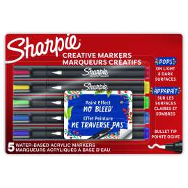 Creative Markers, Medium Bullet Tip, Assorted Colors, 5/Pack