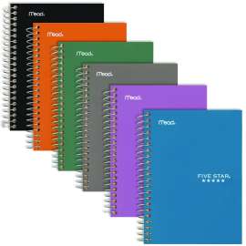 Wirebound Notebook, 1-Subject, Medium/College Rule, Randomly Assorted Cover Color (80) 7.5 x 5.5 Sheets