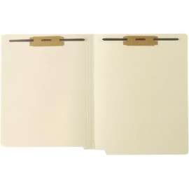 End Tab Fastener File Folder with Mylar Spine, 0.75" Expansion, 2 Fasteners, Letter Size, Manila Exterior, 50/Box