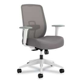 Altern Mesh Back Task Chair, 17.95 to 21.1 Seat Height, Gray Seat, Gray/White Back, White Base