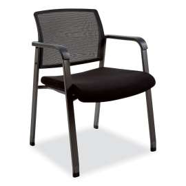 Elgar Fabric Guest Chair, 24.41 x 22.64 x 31.73, Black Seat, Black Back, Black Base