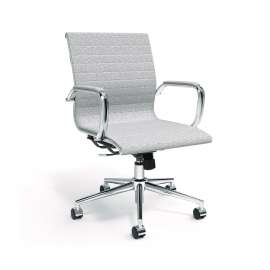 Siskin Fabric Managers Chair, Supports Up to 275 lb, 16.93 to 20.67 Seat Height, Gray Seat, Gray Back, Chrome Base