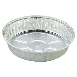 Round Aluminum Container, 37 oz, 8" Diameter, Silver, 500/Carton