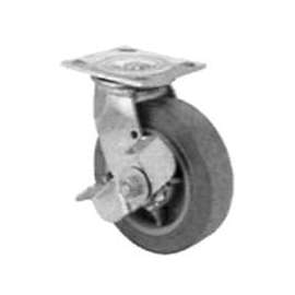 ProSource JC-T08 Swivel/Brake Caster, 8 in Dia Wheel, 2 in W Wheel, Thermoplastic Rubber Wheel, Gray, 750 lb