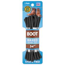 54" BLK Waxed Boot Lace