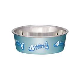 Loving Pets 7751 Cat Bowl, 0.5 pt Volume, Stainless Steel, Lilac