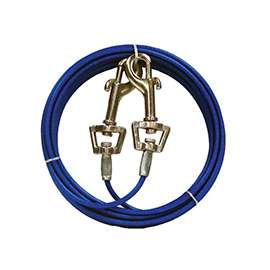 Boss Pet PDQ Q231000099 Pet Tie-Out Belt with Twin Swivel Snap, 10 ft L Belt/Cable, For: Medium Dogs Up to 35 lb