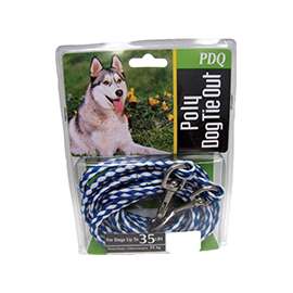 Boss Pet PDQ Q241500099 Pet Tie-Out Belt, Braided, 15 ft L Belt/Cable, Poly, For: Medium Dogs Up to 35 lb
