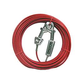 Boss Pet PDQ Q3515SPG99 Tie-Out with Spring, 15 ft L Belt/Cable, For: Large Dogs up to 60 lb