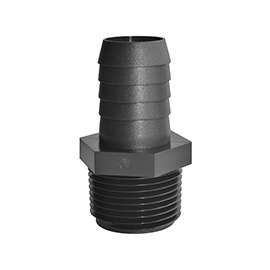 GREEN LEAF A3434P Adapter, 3/4 in, MPT x Hose Barb, Polypropylene