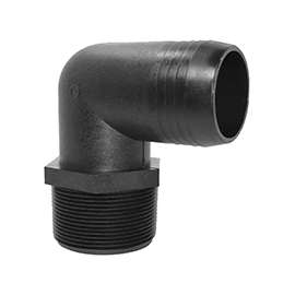 GREEN LEAF EL1412P Hose to Pipe Elbow, Polypropylene, Black