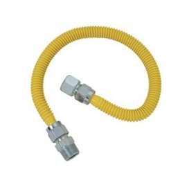 BrassCraft ProCoat Series CSSC21-30 Gas Connector, 3/4 x 3/4 in, Stainless Steel, 30 in L