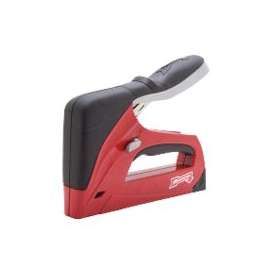 Arrow T50RED Professional Manual Staple Gun, T50 Staple, 6 to 14 mm W Crown, Aluminum Staple, Red