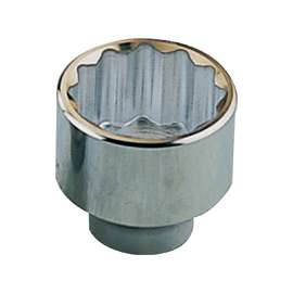 Vulcan MT-SM6022 Drive Socket, 22 mm Socket, 3/4 in Drive, 12-Point, Chrome Vanadium Steel, Chrome
