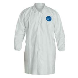 Tyvek Lab Coats No Pockets Knee Length, X-Large, DuPont Tyvek Lab Coat