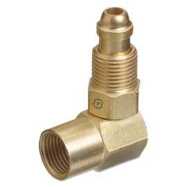 Inert Arc Hose & Torch Adapters, Brass, Elbow - 90, Male/Female, RH to RH