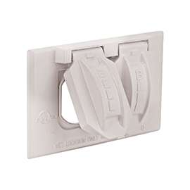 HUBBELL 5180-1 Cover, 2-13/16 in L, 4-9/16 in W, Aluminum, White, Powder-Coated