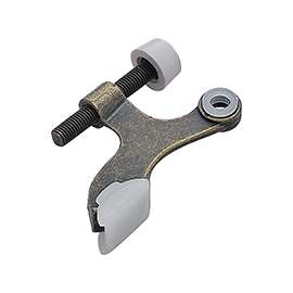 Prosource H20-B041-PS Deluxe Hinge Pin Door Stop, 2-5/8 in Projection, Die-Cast Zinc & Plastic, Antique Brass