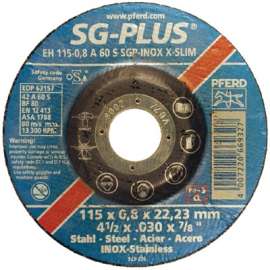 Depressed Center Cut-Off Wheel, 6 in Dia, .045 in Thick, 46 Grit Alum. Oxide