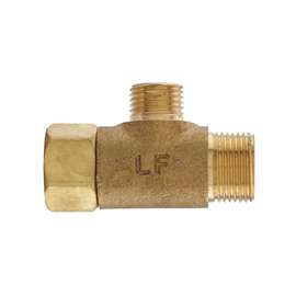 Plumb Pak PP2037LF Tee Adapter, 3/8 x 3/8 x 1/4 in, Female x Tube x Tube, Brass, Rough Brass