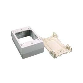 Wiremold NM NM2 Outlet Box, 1 -Gang, 0 -Knockout, Plastic, Ivory, Wall Mounting
