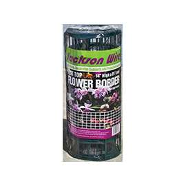 Jackson Wire 13015330 Flower Fence, 25 ft L, 14 in H, Galvanized Steel, Green