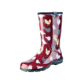 Sloggers 5016CBR-08 Rain and Garden Boots, 8 in, Chicken, Barn Red