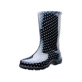 Sloggers 5013BP-07 Rain and Garden Boots, 7 in, Polka Dot, Black/White