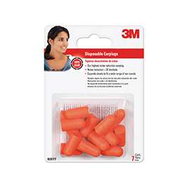 3M 92077-80025T Ear Plugs, 32 dB NRR, Foam Ear Plug, Orange Ear Plug