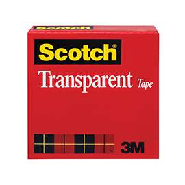 Scotch 600 Packaging Tape, 2592 in L, 1/2 in W, UPVC Backing, Clear
