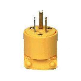 Eaton Wiring Devices BP4867 Electrical Plug, 2 -Pole, 15 A, 125 V, NEMA: NEMA 5-15, Yellow