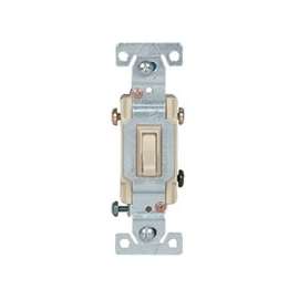 Eaton Wiring Devices 1303-7V-BOX Toggle Switch, 15 A, 120 V, Polycarbonate Housing Material, Ivory
