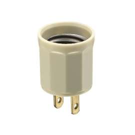 Leviton 006-00061-00I Lamp Holder Adapter, 660 W, Phenolic, Ivory