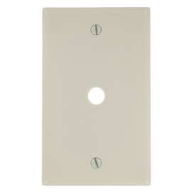 Leviton 000-78013-000 Wallplate, 4-1/2 in L, 2-3/4 in W, 1 -Gang, Plastic, Almond, Smooth