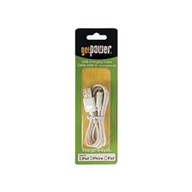 GetPower GP-USB-IPH5 USB Charging and Sync Cable, White, 3 ft L
