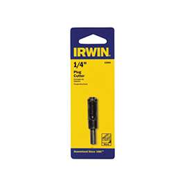 IRWIN 43904 Plug Cutter, 1/4 in Dia Cutter, 1/4 in Dia Shank, Carbon Steel