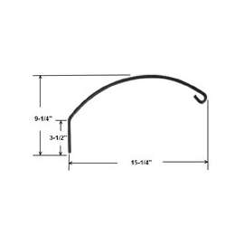 Landscapers Select GB0143L Planter Bracket, 15-1/4 L, Steel, Black, Wall Mount Mounting