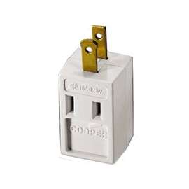 Eaton Wiring Devices 4400W-BOX Outlet Adapter, 2 -Pole, 15 A, 125 V, 3 -Outlet, NEMA: NEMA 1-15R, White